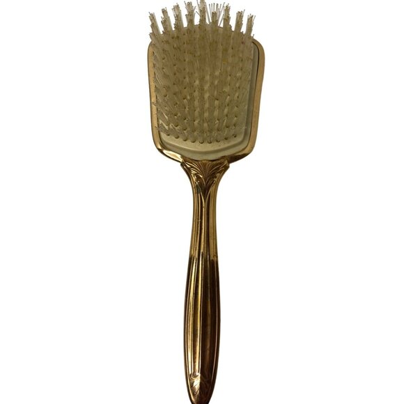 Antique Vintage Gold Hair Brush & Mirror Gilded Age AS IS - Picture 3 of 8